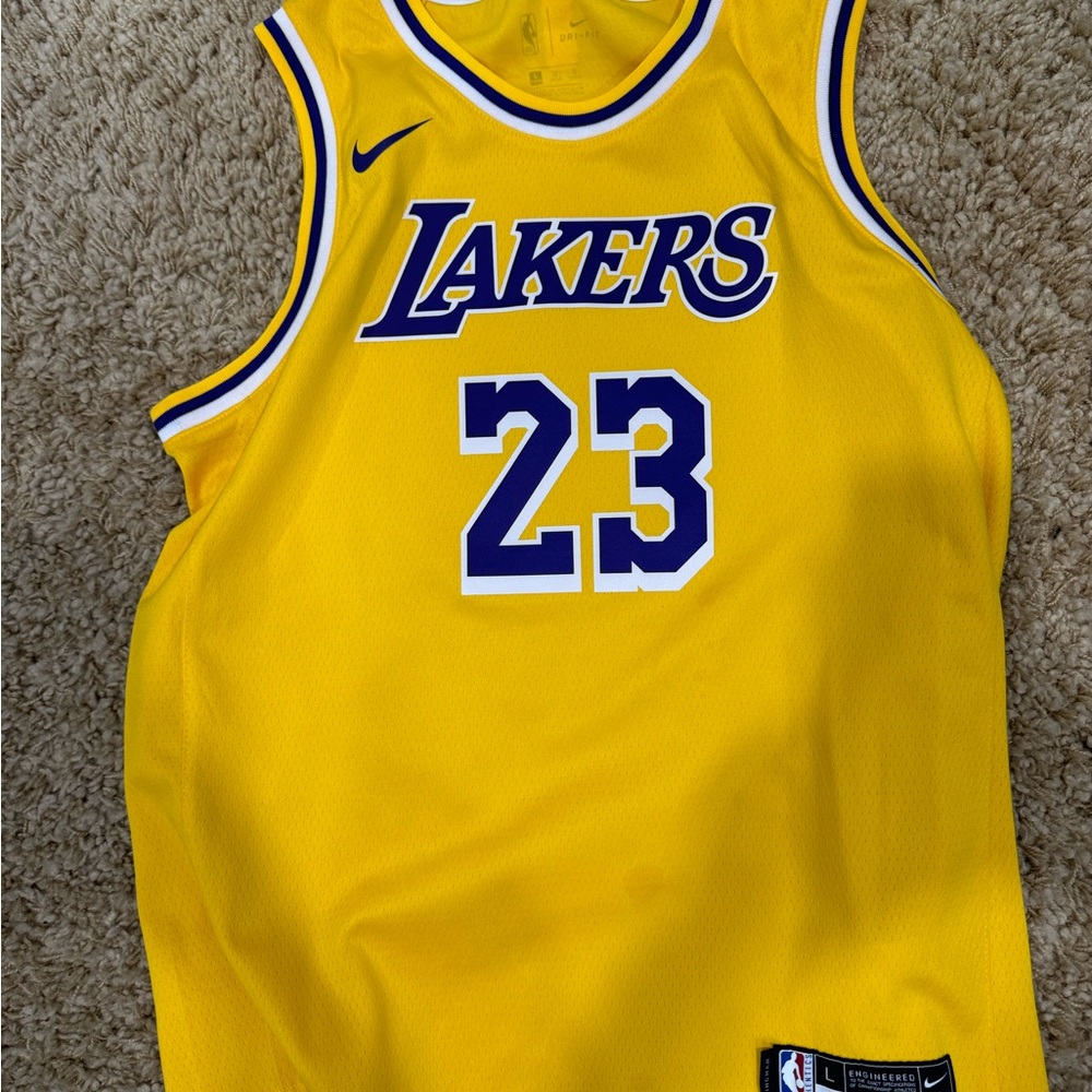 Nike Lakers Yellow Jersey 23